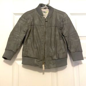 Toddler boys faux leather bomber jacket